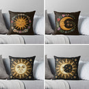 Nordic Cushion Cover 18x18 Black Double Side Printed Pillow Cover for Living Room Sofa by Axyaa