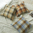 Axyaa Flocked Cushion Cover 45x45 cm - Modern Plaid Decorative Pillow for Living Room