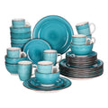Axyaa Vintage Porcelain Dinnerware Set: Dinner, Dessert Plate, Bowl, Mug - 16/32/48 Pieces