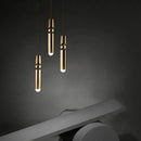 Axyaa Modern Golden Cylinder Pipe Pendant Light