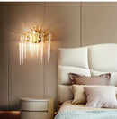 Luxury Teardrop Crystal Wall Lamp for Bedroom Living Room Stairs - Axyaa Brand