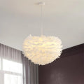 Axyaa Romantic Feather Pendant Lamp - Pink/White Feather Lampshade for Home Decor