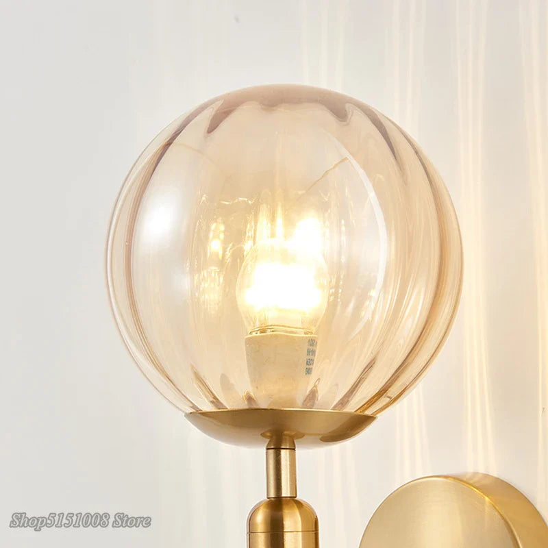 Axyaa Glass Ball LED Wall Lamp for Bedroom, Bathroom, Stair, Aisle Lighting