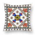 Axyaa Watercolor Geometric Flowers Polyester Cushion Cover Sofa Throw Pillow Cover