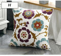 Axyaa Ethnic Style Embroidery Canvas Pillow Cover 45x45cm Square for Sofa Bed