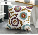 Axyaa Ethnic Style Embroidery Canvas Pillow Cover 45x45cm Square for Sofa Bed
