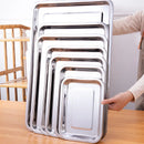 Axyaa Stainless Steel Metal Tray Fruit Serving Plate Kitchen Tool