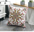 Axyaa Ethnic Style Embroidery Canvas Pillow Cover 45x45cm Square for Sofa Bed