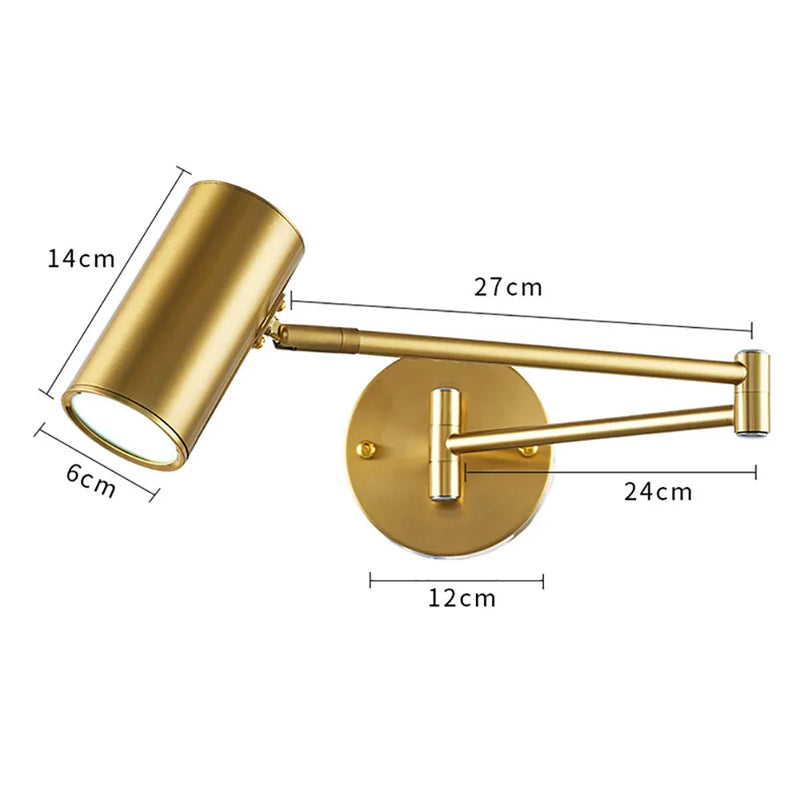 Axyaa Nordic Adjustable Double-Arm Swing Wall Sconce for Bedroom, Study, and Reading Lighting Decor