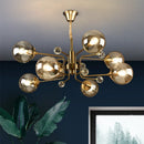 Axyaa Glass Bubble Chandelier: Vintage Industrial Lighting Design for Living, Bedroom, Kitchen Island