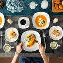 Axyaa Elisa 50-Piece Tableware Dinner Set: Cups, Saucers, Plates, Bowls, Mugs, Egg Cups