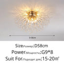 Axyaa Nordic Crystal Ball Ceiling Chandelier 3-Color Living Bedroom Lamp