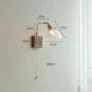 Axyaa Clear Glass LED Wall Lights with Pull Chain Switch - Modern Nordic Wall Lamp