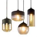 Axyaa Loft Glass Pendant Lamp: Nordic Style LED Lighting Fixture for Home and Commercial Spaces