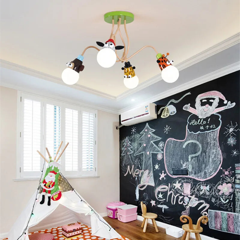 Axyaa Cartoon Animal LED Ceiling Light for Kids' Bedroom