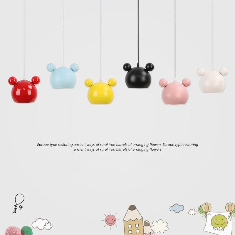 Axya Nordic Mickey Kids Room Pendant Lamp - Creative Cartoon Design