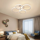 Axyaa Modern LED Circle Rings Ceiling Light in Matte Black/White for Living Room