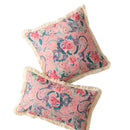 Axyaa Floral Cushion Cover with Tassels - Home Decor for Living Room, Bedroom, Chair