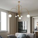 Axyaa Retro Glass Ball Chandelier: Italian Design Replica Art Home Interior Light