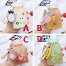 Axyaa Cute Flowers Glass Water Bottle: Creative, Leakproof, Portable, Fresh Design for Female Students