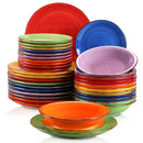Axyaa BONITA Mix-Color 36-Piece Dinnerware Set for 12, Earthenware Plates