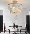 Axyaa Crystal Ceiling Lamp: Modern Minimalist Round Bedroom Light
