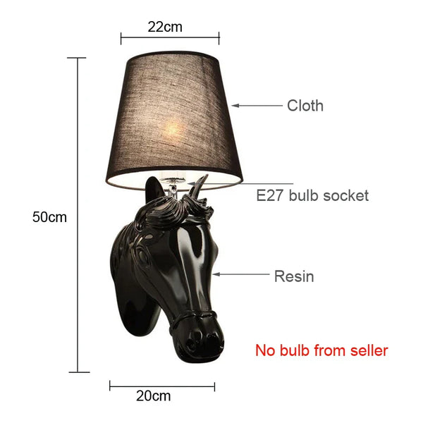 Axyaa Horse Wall Lamp Stair Light for Living Room Bedroom Hotel Corridor