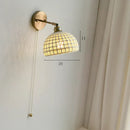 Axyaa Ceramic Copper Arm Wall Lamp with Pull Chain Switch, Japan Style