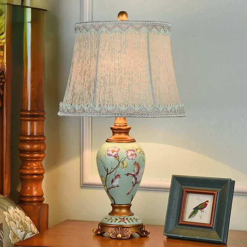 Axyaa Retro Resin Table Lamp - Romantic Warm Bedroom Decor