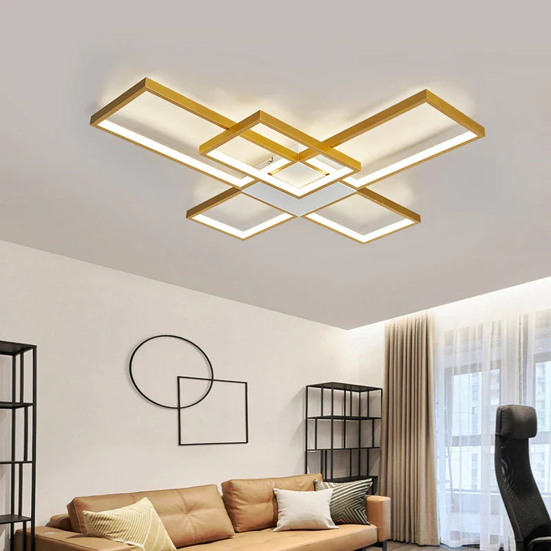 Axyaa Nordic Modern Dimmable LED Ceiling Light - Black/Gold Bedroom Living Room Lamp