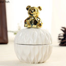 Axya Golden Animal Ceramic Candy Box • Modern Home Decor Gift Jar