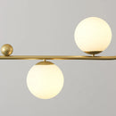 Axyaa Industrial Rectangle Chandelier with Swing Buckle Design and Glass Ball Lights