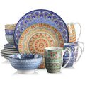 Axyaa Bohemian Mandala 48-Piece Porcelain Dinnerware Set