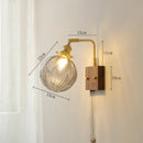 Axyaa Copper Wall Lamp Gray Glass Ball LED Stair Light Nordic Modern Design