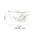 Axyaa Nordic Golden Marbling Ceramic Tableware Set for Dining
