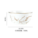 Axyaa Nordic Golden Marbling Ceramic Tableware Set for Dining