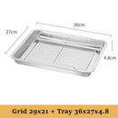 Axyaa Stainless Steel Food Storage Tray Baking Pan BBQ Oil Filter Grid Line Cooling Rack