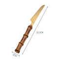 Axyaa Golden Spoon Fork Knife Set | Stainless Steel Wood Handle Tableware