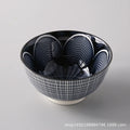 Axyaa Wind Ceramic Salad Bowl Set - Stylish Threaded Rice Bowls for Home