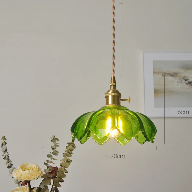 Axyaa Nordic Purple Glass LED Pendant Light, Modern Hanging Lamp for Bar, Bedroom, Dinning Room