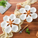 Axya White Ceramics Partition Fruit Platter for Home, Bar, KTV, Snacks