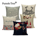 Christmas Cartoon Santa Claus Deer Pillows Covers Merry Christmas Gifts for The New Year by Axyaa