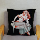 Axyaa European Sexy Women Polyester Cushion Cover 45x45cm - Chic Home Decor