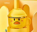 Axyaa Cute Duck Stainless Steel Ramen Bowl, Double-layer Kitchen Tableware