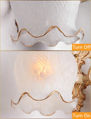 Axyaa Vintage Glass Wall Lamp Retro E27 Antique Bedroom Sconce