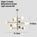 Axyaa Glass Magic Bean Chandelier - Nordic Light Luxury, Modern Design for Living and Dining Areas