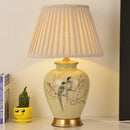 Axyaa Chinese Style Ceramic Table Lamp - Home Decor Flower & Bird Design