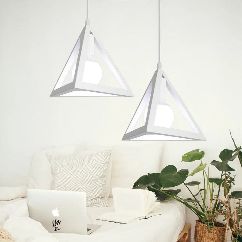 Axyaa Triangle Pendant Light Art Iron Hanging Lamp LED E27 Modern Fixture
