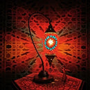 Axyaa Mosaic Swan Table Lamp: Vintage Art Deco Glass Bedside Light
