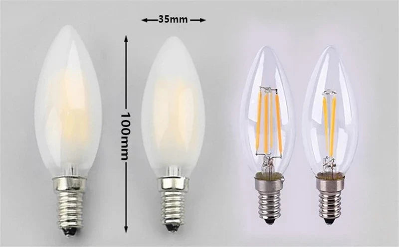 Axyaa Frosted Crystal Candle LED Bulb - Warm White Filament Light